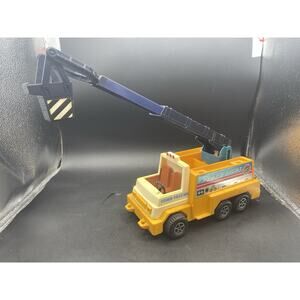 1983 Vintage Fisher Price Husky Helper Power & Light Yellow Bucket Truck